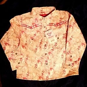 NWT Cowgirl Hardware 2T western pearl snap shirt